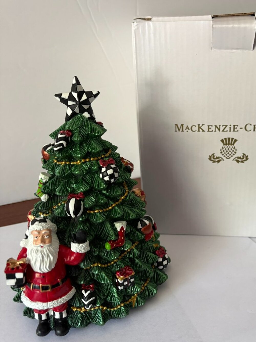 Mackenzie-Childs Courtly Christmas Tree Rotating Music Box